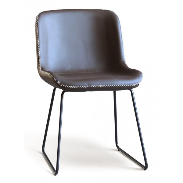 Texas matgrupp med 8 st Texas matstolar Brun PU + Texas matbord betong 200x100 cm