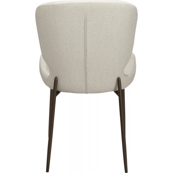 Chaise de salle  manger Glory - Boucl blanc/laiton antique