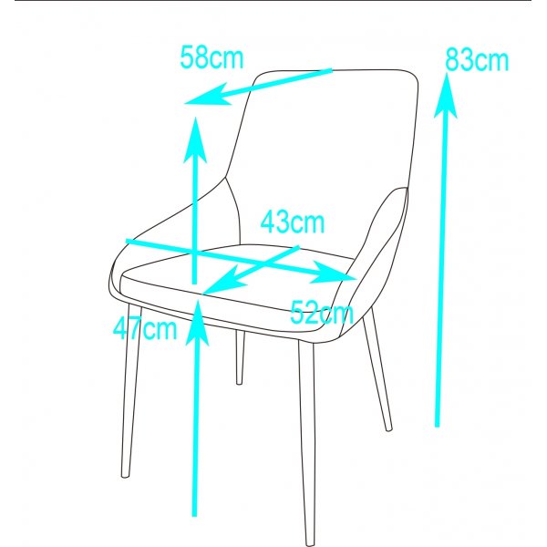 Chaise en velours beige - Théo Chaise en velours beige - Théo