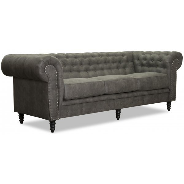 Ashford 3-sits chesterfield - Vintage ecoläder Ashford 3-sits chesterfield - Vintage ecoläder