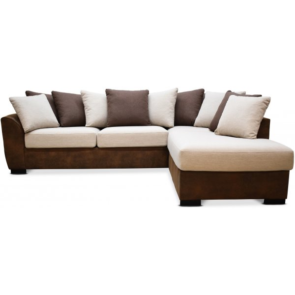 Delux soffa med öppet avslut höger - Brun/Beige/Vintage Delux soffa med öppet avslut höger - Brun/Beige/Vintage