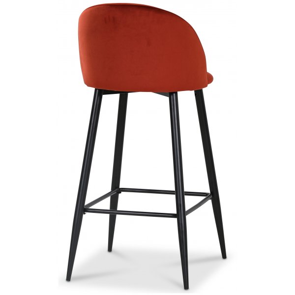 Giovani Velvet barstol - Roströd sammet / Svarta ben Giovani Velvet barstol - Roströd sammet / Svarta ben