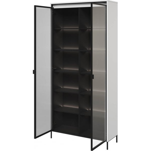 Trend vitrinekast H196 cm - Wit/zwart