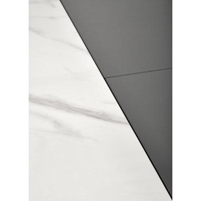 Dancan matbord 160-220 x 90 cm - Vit marmor/gr