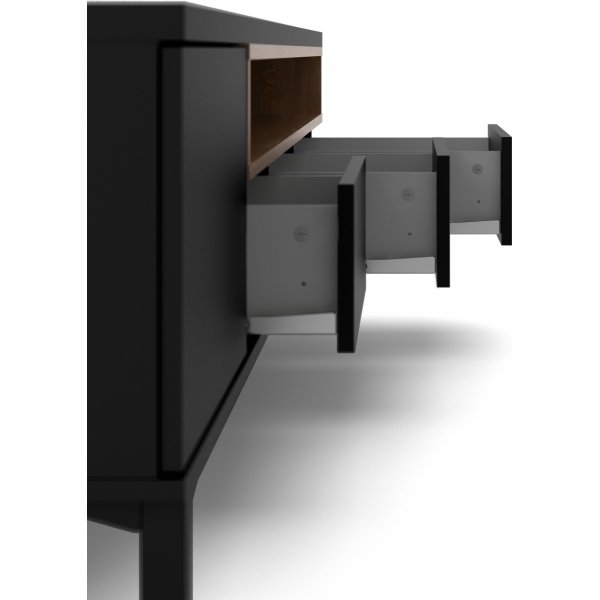 Banc multimédia Roomers - Noir/noyer Banc multimédia Roomers - Noir/noyer