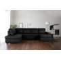 Solna U-soffa i svart PU A3D + Flckborttagare fr mbler