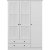 Armoire Capeto avec portes miroir, 135 cm - Blanc
