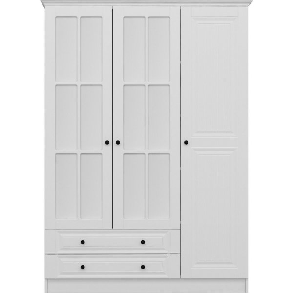 Kapeto garderob med spegeldörrar, 135 cm - Vit Kapeto garderob med spegeldörrar, 135 cm - Vit