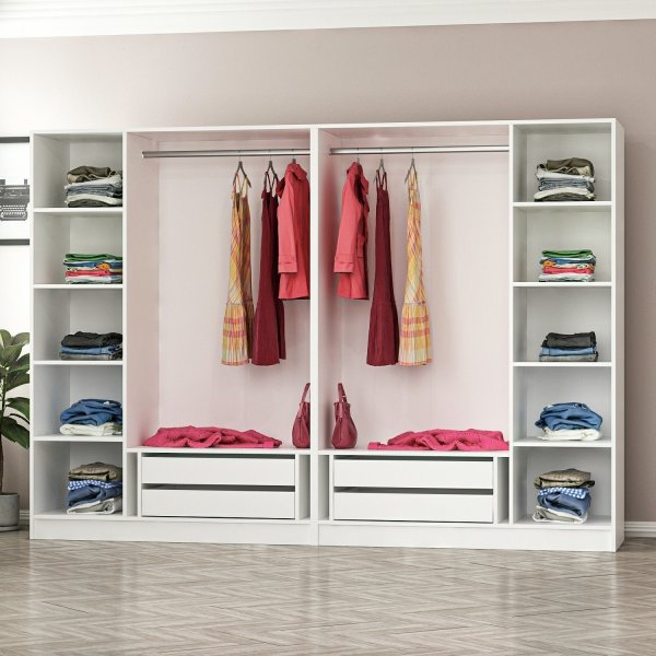 Cikani kledingkast 270x52x210 cm, variant B - Wit Cikani kledingkast 270x52x210 cm, variant B - Wit