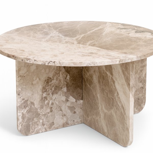 Table basse ronde en marbre Level 85 cm - Gris beige