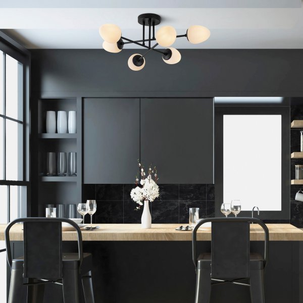 Plafonnier Camflo 10385 - Noir/blanc