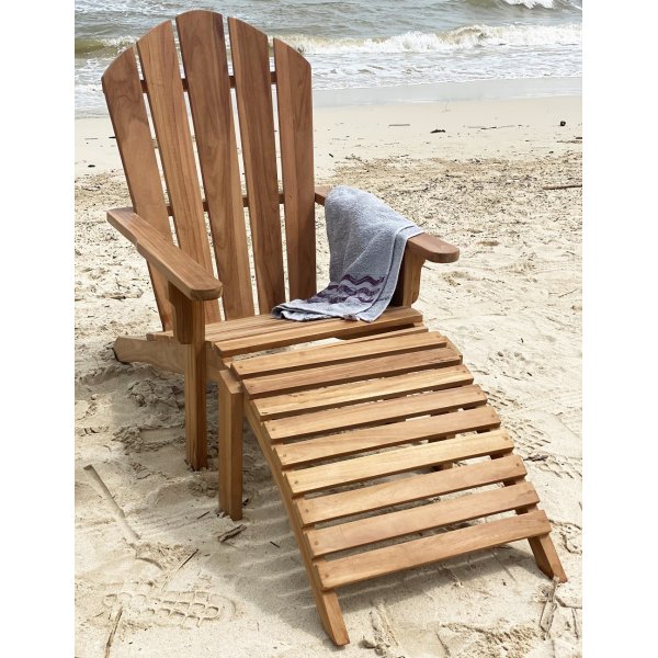 Dckstol med fotpall teak - Salt