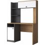 Hanna skrivbord 7, 117 x 46 cm - Antracit/valnt/vit