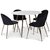 Art matgrupp: Runt bord marmor/Mssing + 4 st Art stolar svart sammet / mssing