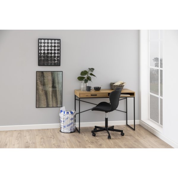 Seaford skrivbord 110 cm - Ek/svart