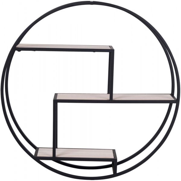 tagre murale ronde - Noir/placage