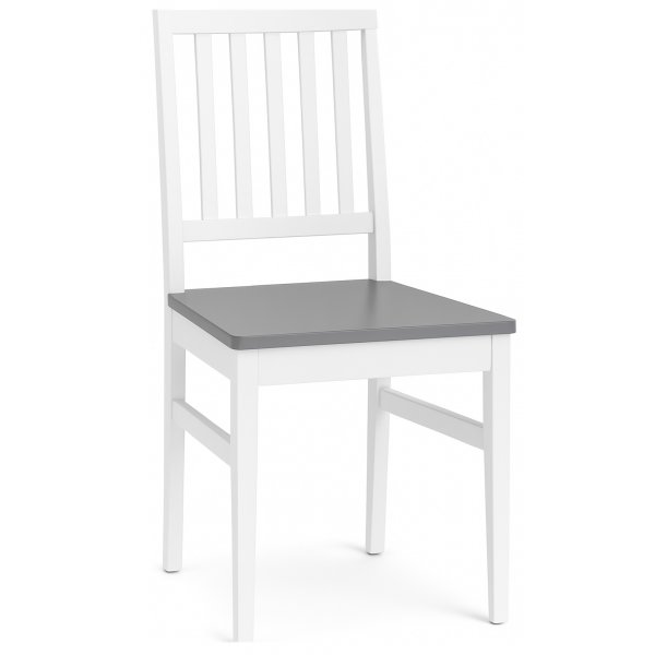 Kksstol vit med gr sits - Fr + Mbeltassar