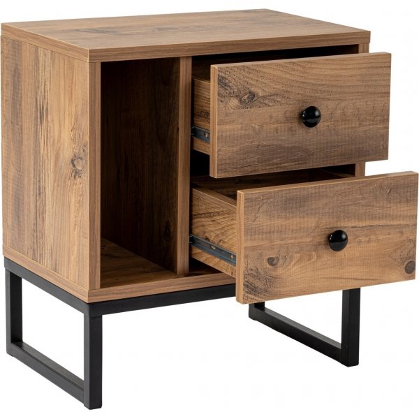 Glimmer sängbord - Furu/svart Glimmer sängbord - Furu/svart