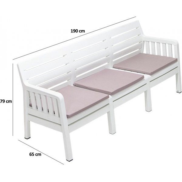 Canapé 3 places Lara - Blanc Canapé 3 places Lara - Blanc