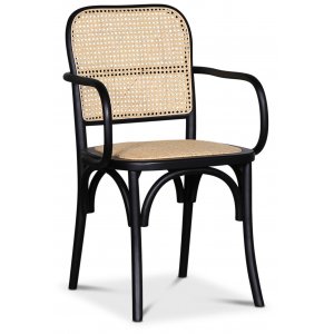 Malmby frame chair bois courb noir/rotin