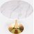 Matbord runt �90 cm - Marmorerat glas/guld + Textilv�rd f�r m�bler