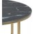 Table basse ronde Alisma pieds dors 80 cm - Verre marbre noir
