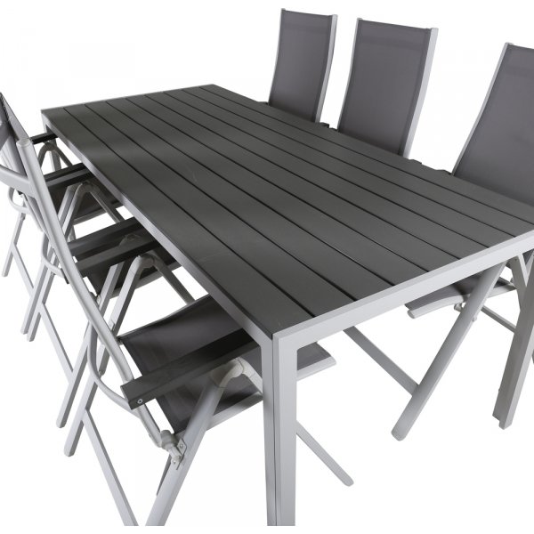 Break utematgrupp med 6 st Albany stolar - Gr/Vit