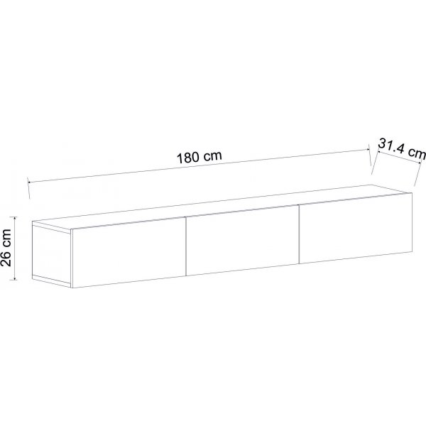 TV-meubel zwart gebeitst 180 cm - Tero TV-meubel zwart gebeitst 180 cm - Tero