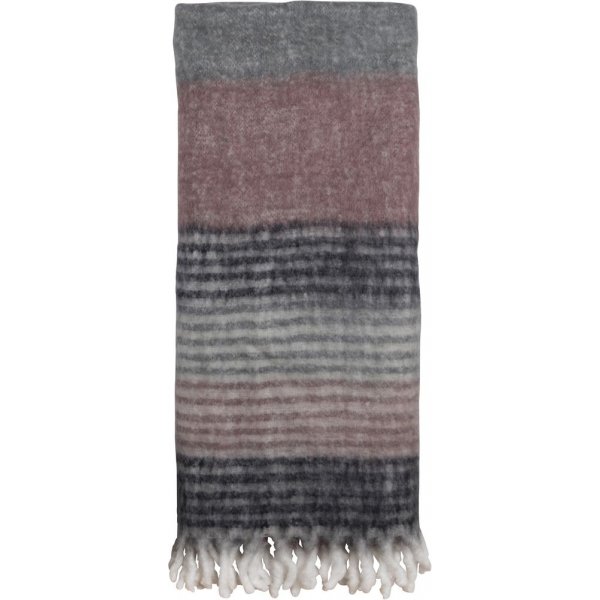 Melker pläd - Grå/röd/svart Melker pläd - Grå/röd/svart