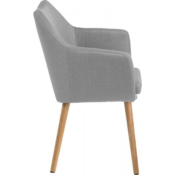 Nora fauteuil - Grijs/eiken