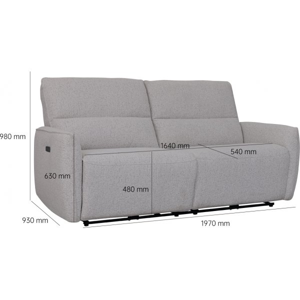 Soffa elektrisk recliner 3-sits - Ljus bouclè Soffa elektrisk recliner 3-sits - Ljus bouclè