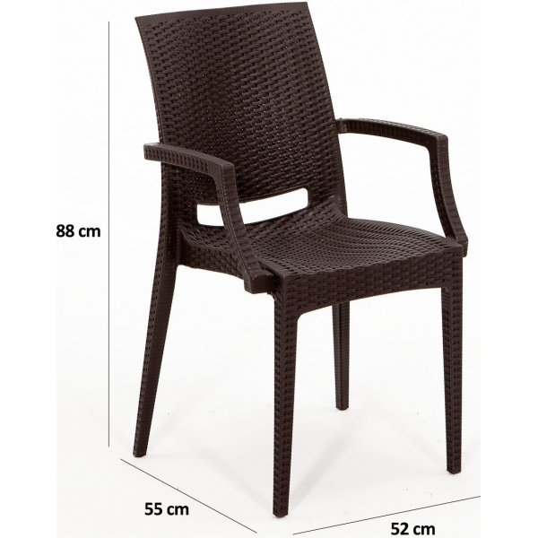 Groupe de salle à manger d\\\'extérieur Meco avec chaises à structure - Marron Groupe de salle à manger d\\\'extérieur Meco avec chaises à structure - Marron