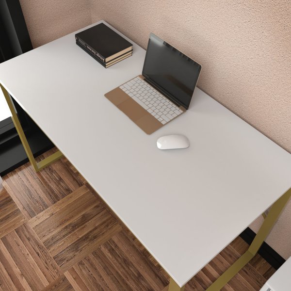 Layton skrivbord 120 x 60 cm - Guld/vit Layton skrivbord 120 x 60 cm - Guld/vit