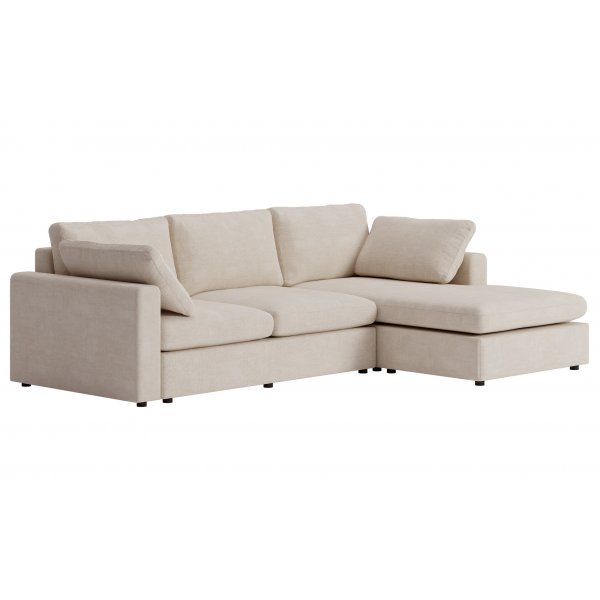 Moby beige divansoffa 296 cm - soffa med vndbar divan