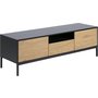 Seaford mediabnk 140 cm - Svart/ek