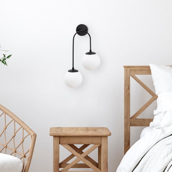 Klenod wandlamp 10575 - Zwart/wit