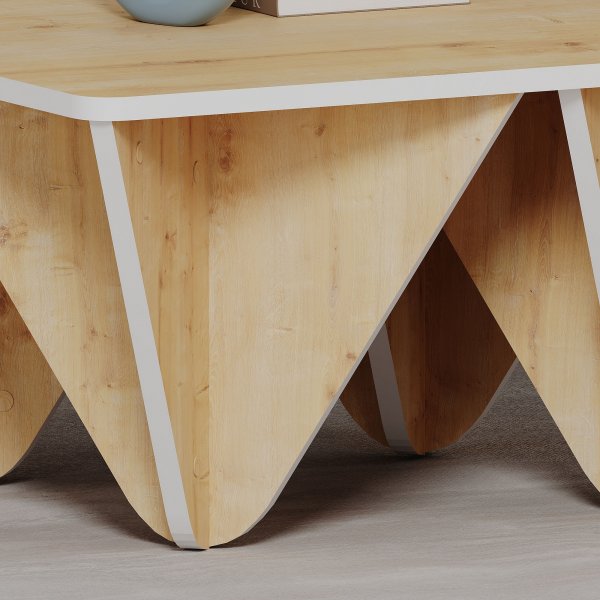 Adamas soffbord 80 x 80 cm - Ek/vit