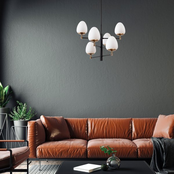 Arve taklampa 10180 - Svart/antik/vit