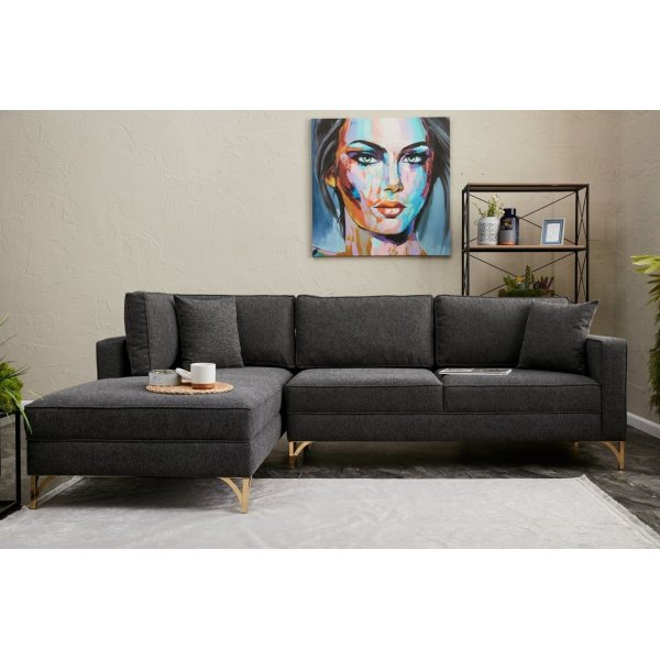 Canapé divan Berlin - Anthracite/or Canapé divan Berlin - Anthracite/or