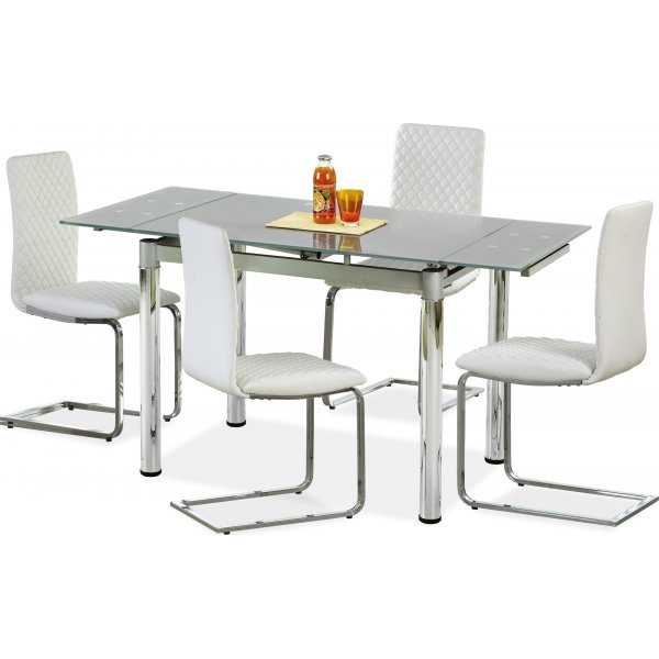 Table  manger Aldona 96-142 cm - Gris/chrome