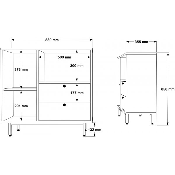 Armoire de cuisine Royce 1 - Chêne/rouge brique Armoire de cuisine Royce 1 - Chêne/rouge brique