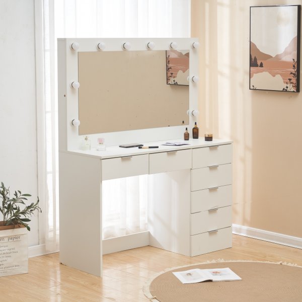 Kaptafel met verlichting en opbergruimte / Gigi