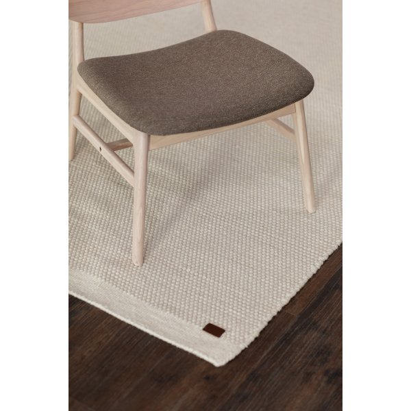 Tapis tuft en laine tiss main Blanc