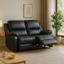 Reclinersoffa 2-sits i svart konstlder Enjoy Chicago