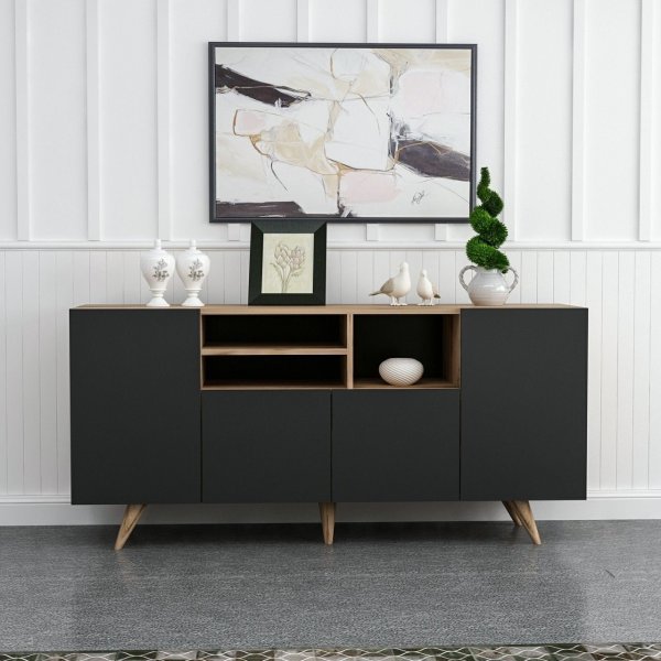 Buffet Sansa - Noyer/noir Buffet Sansa - Noyer/noir