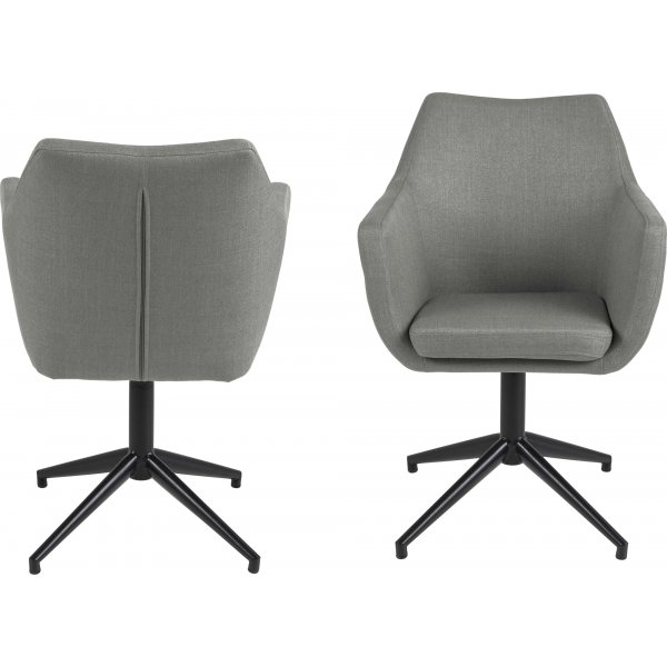Fauteuil Nora - Gris clair/noir