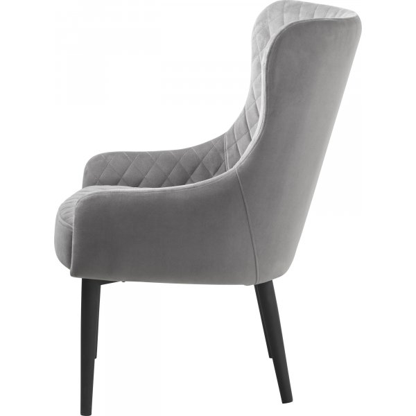 Fauteuil Baldor Lounge en velours gris Fauteuil Baldor Lounge en velours gris