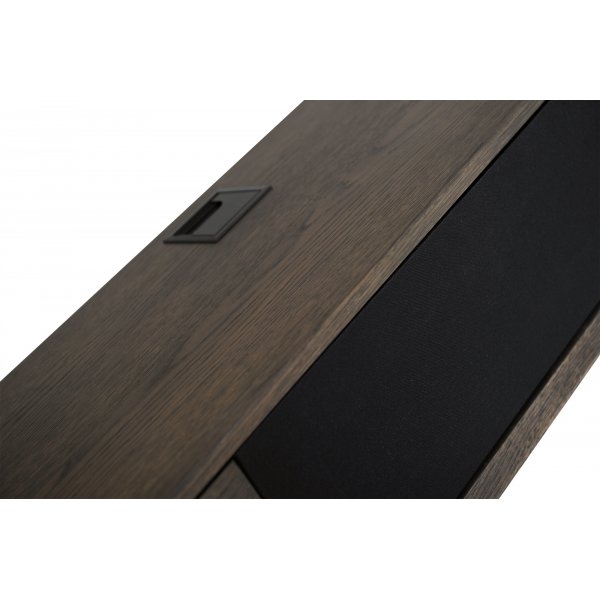 Banc média Vision 133 cm - Placage chêne laqué marron Banc média Vision 133 cm - Placage chêne laqué marron