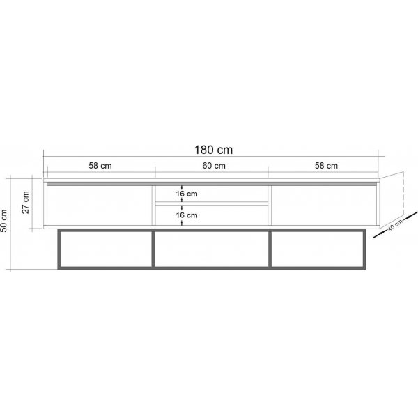 Quantum Silva mediabank 180 cm - Grenen/zwart Quantum Silva mediabank 180 cm - Grenen/zwart