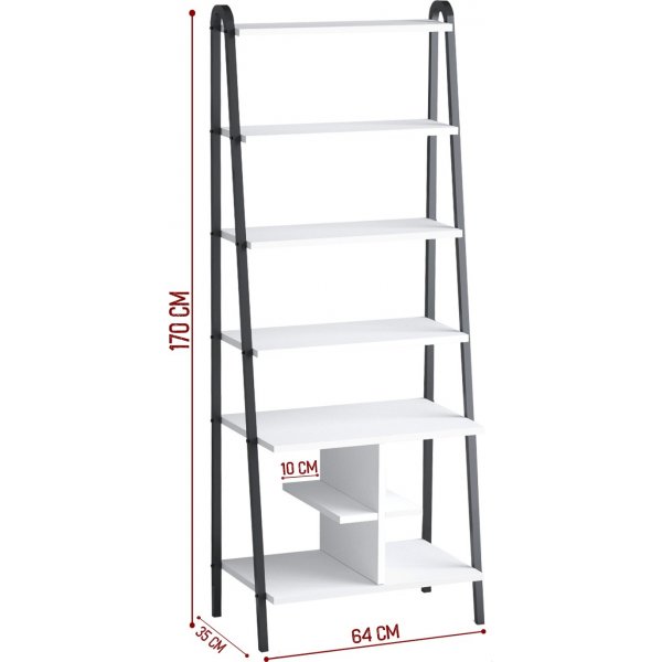 Josh bokhylla Vit/svart Josh bokhylla Vit/svart